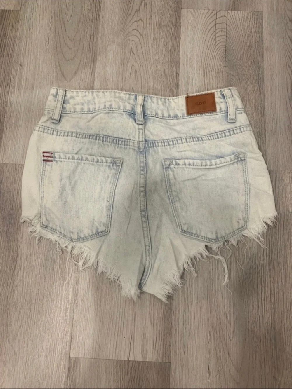 BDG Light Wash Distressed Denim Shorts